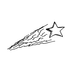 Fototapeta na wymiar star flies sketch isolated on white background