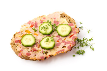 Belegtes Brot mit Pizzaleberkäse