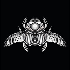 Egyptian scarab symbol of pharaoh, gods Ra, sun. Mythology t-shirt design, tattoos of ancient Egypt