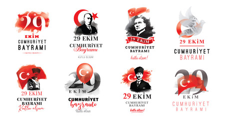 Turkey republic day - 29 ekim Cumhuriyet Bayrami, kutlu olsun. - obrazy, fototapety, plakaty