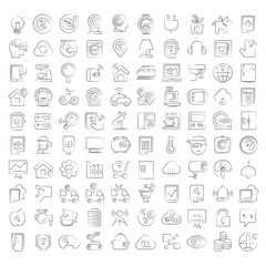 hand drawn internet of things concept icons