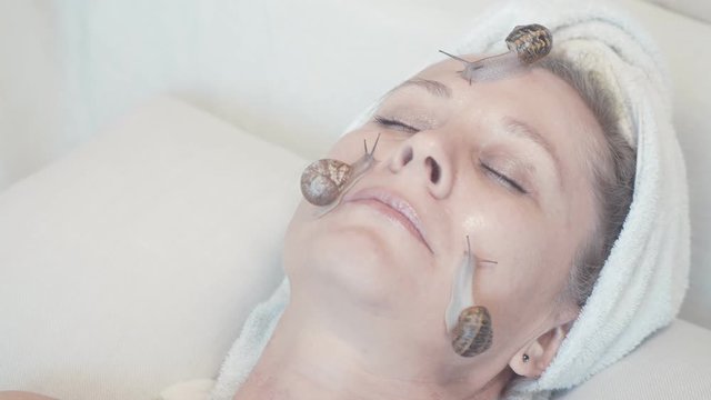 application of slime snails in alternative medicine and beauty industry for anti-aging skin care of the face