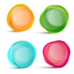 Circle Shapes. Abstract Vector Colorful Elements Isolated on White Background. Empty Graphic Design Items.
