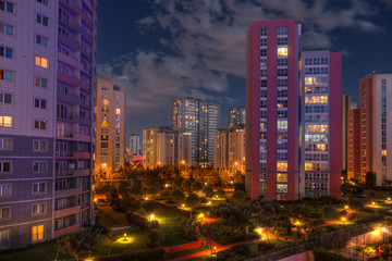 Apartments at night