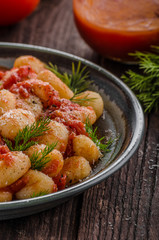 Gnocchi tomato sauce herbs