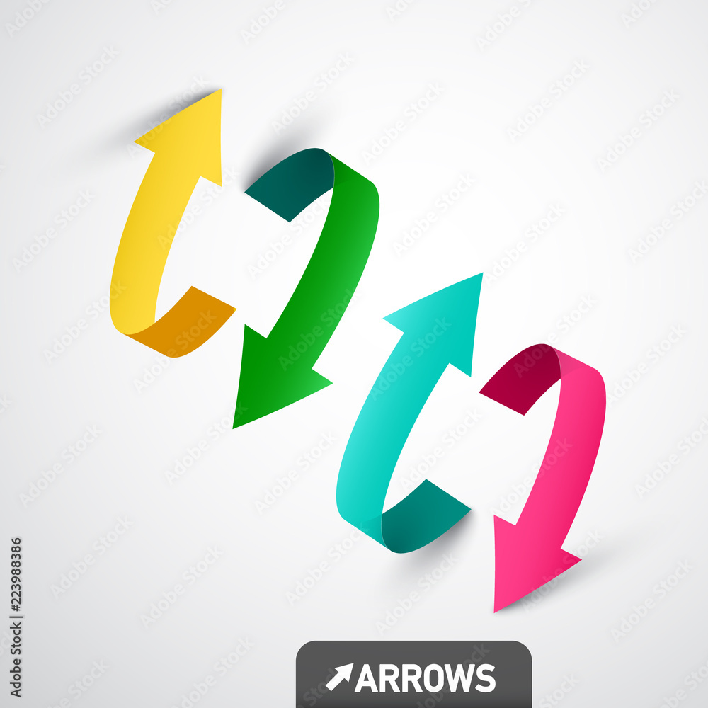 Poster colorful 3d vector arrows. arrow symbol design.