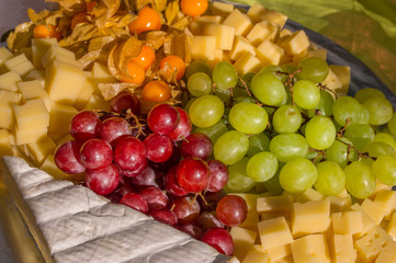 Cheese Plate with Grapes