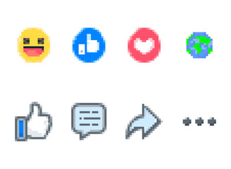 Pixel icons for social network