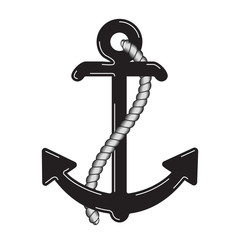 Vector Nautical Anchor Logo. Icon. Maritime. Sea Ocean Boat Illustration Symbol
