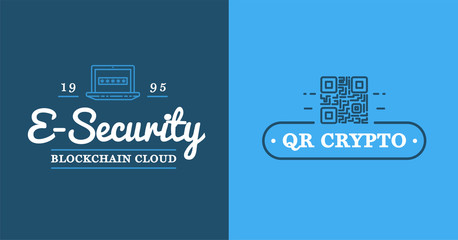 Set of Vector Cyber Security Identity Badges and Signs Can be used as Logotype