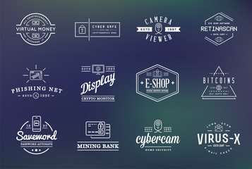Fototapeta na wymiar Set of Vector Cyber Security Identity Badges and Signs Can be used as Logotype