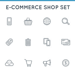 Set of Vector E-Commerce Icons Shopping and Online can be used as Logo or Icon in premium quality