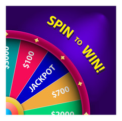 Spinning Fortune Wheel Internet Casino Marketing Vector background