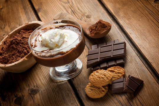 Hot Chocolate With Whipped Cream And Cookies