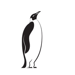 Stylized abstract penguin illustration isolated on white background.