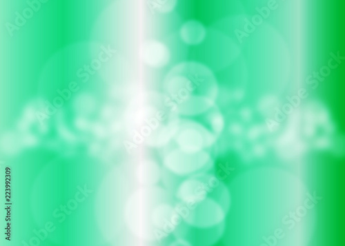 Abstract Bokeh Background In Green Colors Defocused Blurry