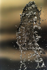 Water splashing in inversion as an abstract background