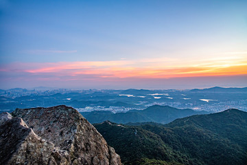 Fototapeta premium Shenzhen Yangtaishan Forest Park Dusk scenery