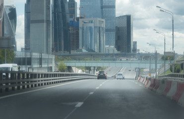 Skyscraper roads and bridge