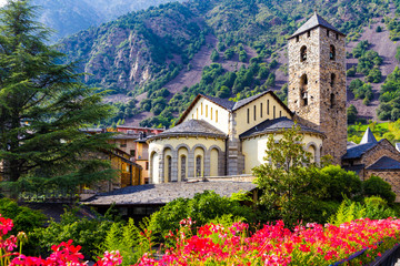Sant Esteve church in Andorra la Vella, Andorra - obrazy, fototapety, plakaty
