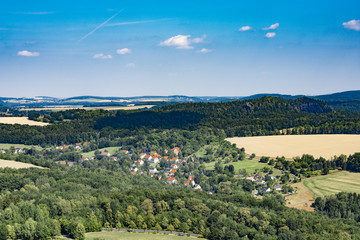 panorama of the village in mountains