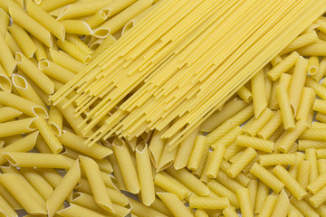 Various pasta top view