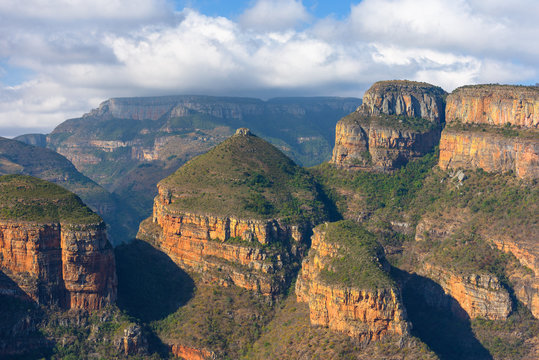 Aerial of Blyde River Canyon Three Rondavels - South Africa © artepicturas