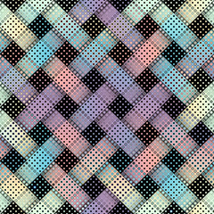 Geometric abstract pattern in low poly pixel art style. Polka dot pattern on low poly background. Vector image.