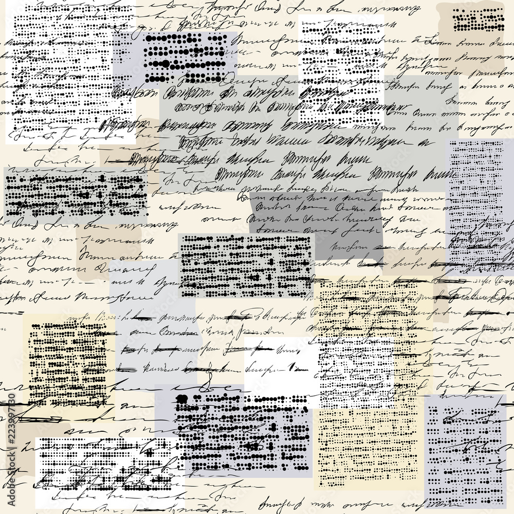 Poster seamless background pattern. imitation of a abstract vintage lettering. unreadable text.