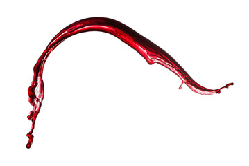splash of red wine isolated on white background
