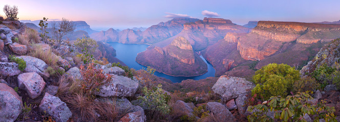 Aerial of Blyde River Canyon Three Rondavels - South Africa © artepicturas