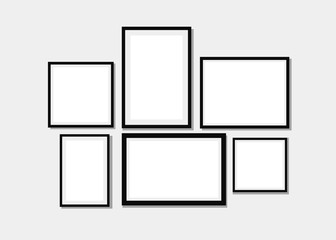 Frame Design. Frame for picture. Set of black blank photo frames