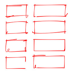 red hand drawn rectangle frames