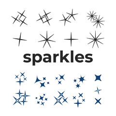 Icon star. Sparkles collection. Sparks vector icons set