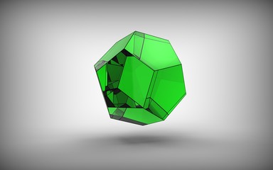 3d illustration of dodecahedron isolated on white