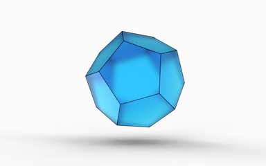 3d illustration of dodecahedron isolated on white