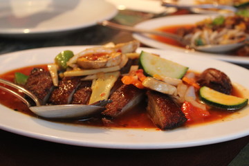 duck with vegetables and sauce