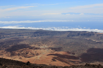 Fototapeta na wymiar The view from volcano with Teide National park of Tenerife, Canary Islands, Spain