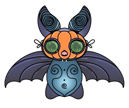 bat in a pumpkin mask