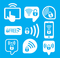 Set of wireless icons, vector illustration