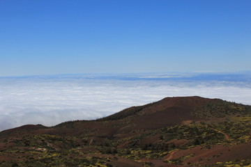 The view from volcano with Teide National park of Tenerife, Canary Islands, Spain