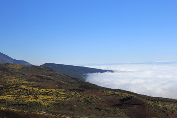 The view from volcano with Teide National park of Tenerife, Canary Islands, Spain