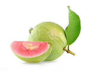 Pink Guava fruit isolated on white background