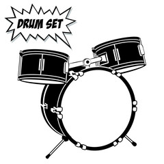 Obraz na płótnie Canvas Drum set with basic 3 pcs.