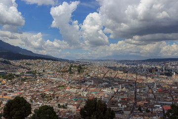 Fototapeta na wymiar Aerial view over the capital of ecuador quito