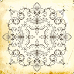 Vector baroque of vintage elements for design. 