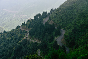 Naklejka premium aerial view of roads in mountain