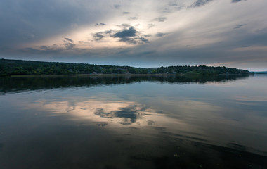 Fototapeta premium sunset in the river