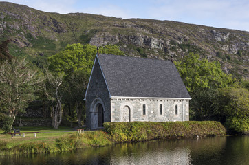 St Finbarr's Oratory at Gougane Barra - a litte irish church, Macroom, County  Cork, Ireland