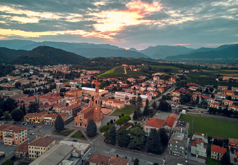 Obraz premium View of an old Italian city from a height